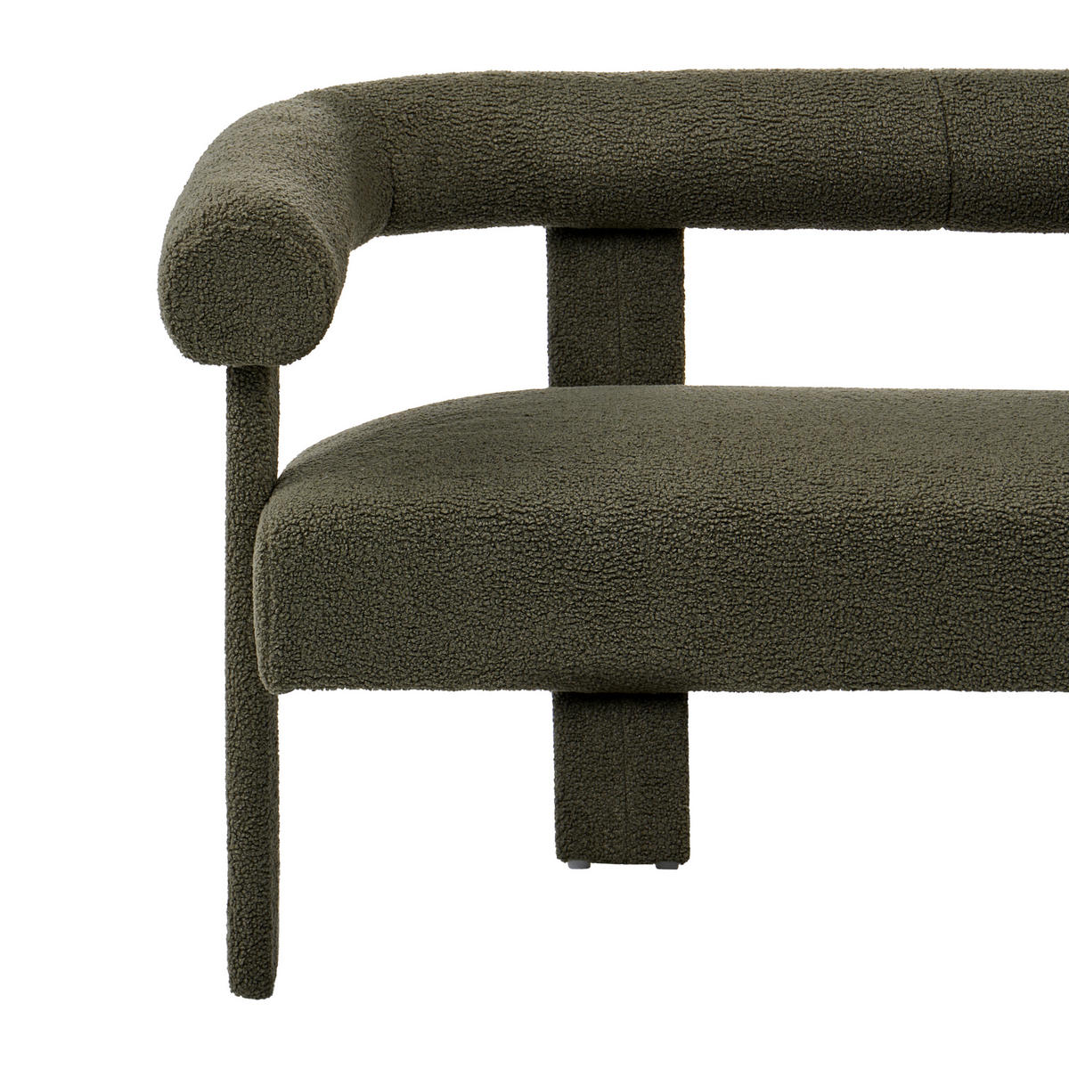 2-SITZER-SOFA Bouclé Dunkelgrün Ilbro - Grün, Textil (138/76/68cm) - Beliani