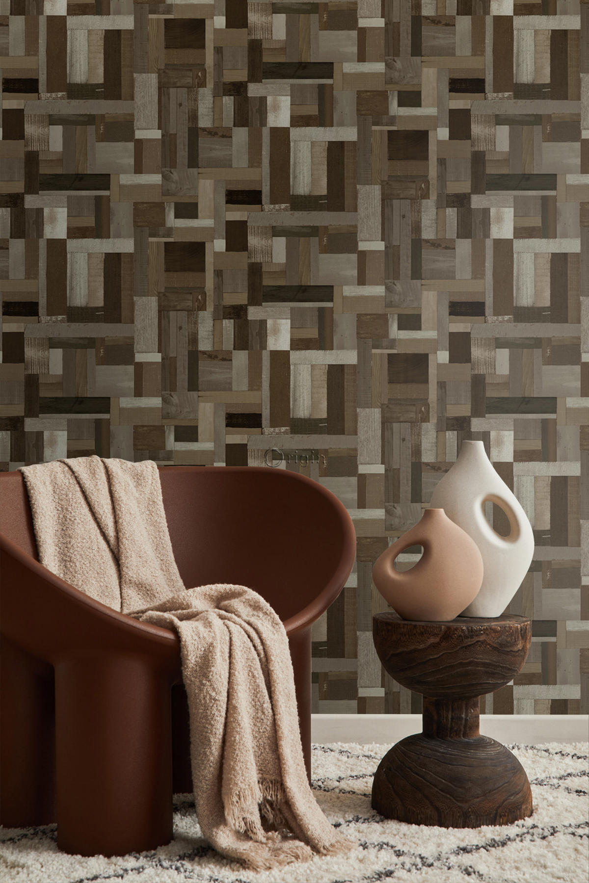 TAPETE Altholz-Motiv 53 cm x 10.05 m - Braun, Papier (53/1000cm) - Origin Wallcoverings