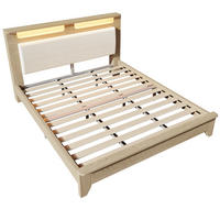 HOLZBETT 180/200 cm DE-00549, in Eichefarben, LED-Beleuchtung - Eichefarben, Holz (180/200cm) - ComfortXL