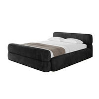 POLSTERBETT mit Bettkasten, Fußteil und Lattenrost, Boxbett ohne Matratze - ENORA-Z-V1 120x200 Schwarz - Schwarz, Holzwerkstoff/Textil (120/200cm) - ALTDECOR