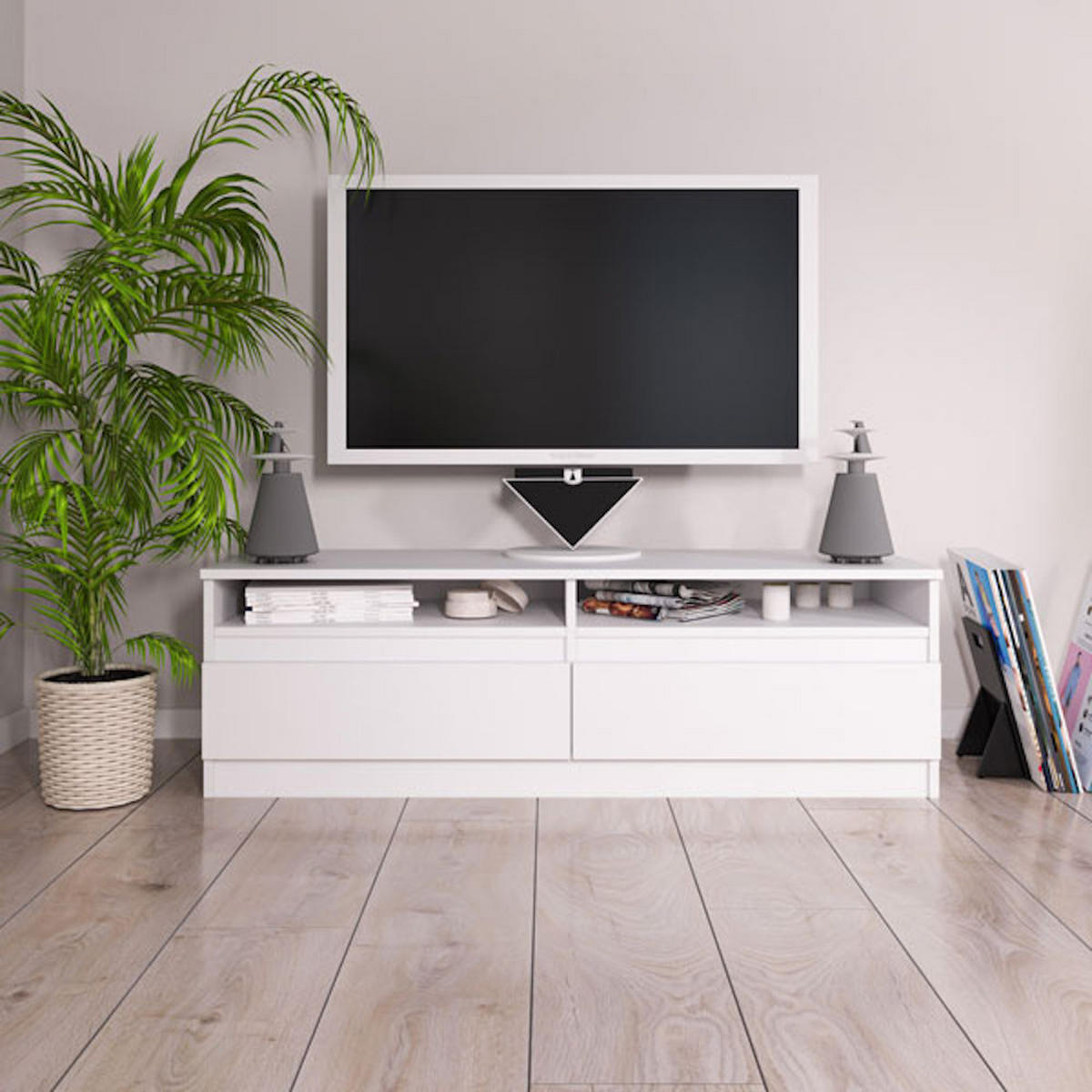 LOWBOARD Lala 120 weiß 120 / 40 / 38cm - Weiß, Holz/Holzwerkstoff (120/38/40cm) - Feldmann-Wohnen