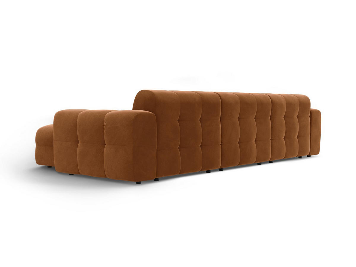 ECKSOFA rechts Kendal aus Samt kamel 5 Sitzplätze - Hellbraun, Textil (173/357cm) - Micadoni