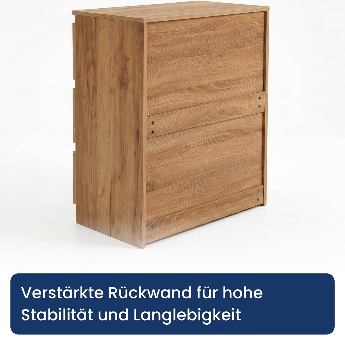 KOMMODE mit drei Schubladen in Craft-Eiche - Naturfarben, Holzwerkstoff (70/77/40cm) - Home Collective