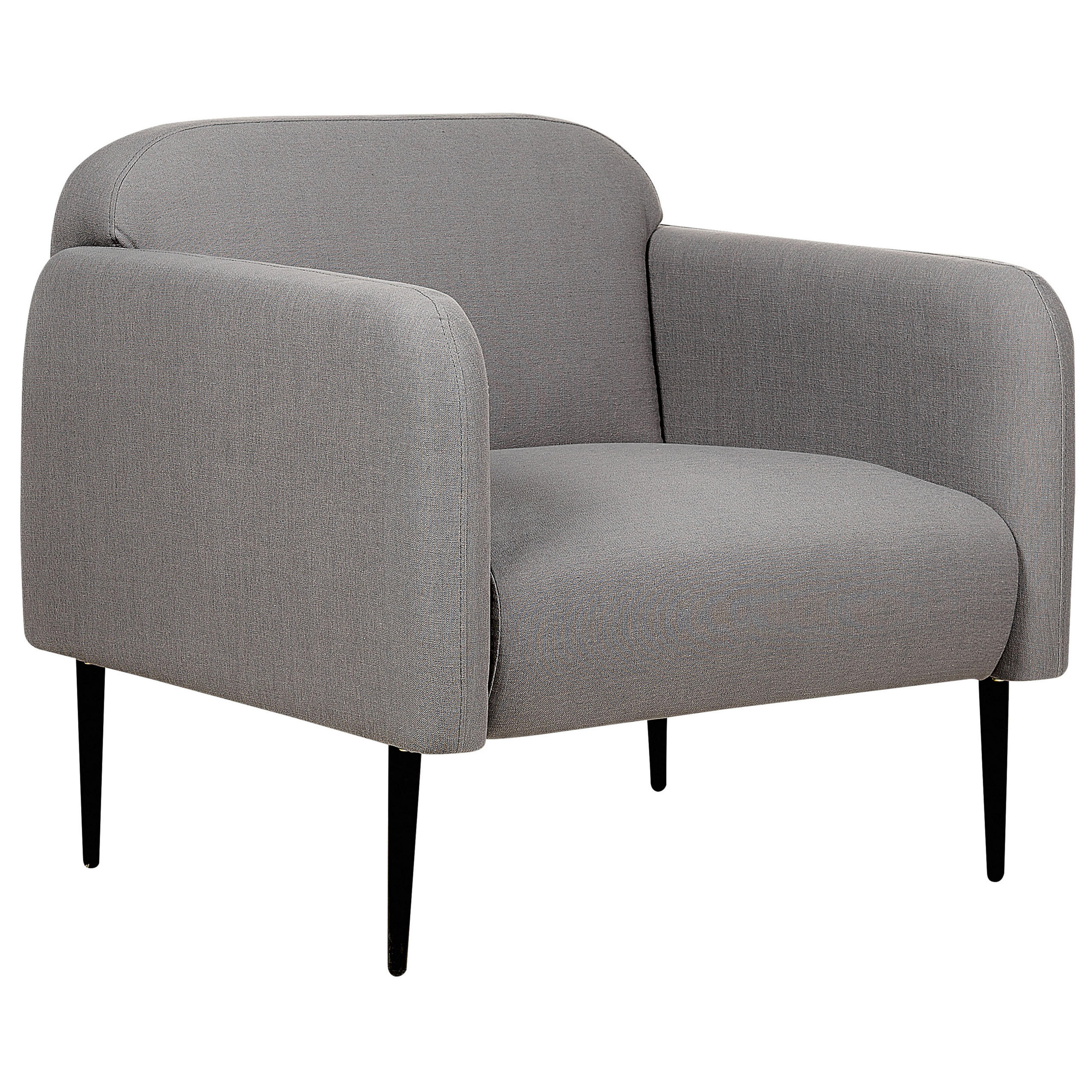 SESSEL Leinen grau/schwarz Stouby - Schwarz/Grau, Textil (83/77/74cm) - Beliani