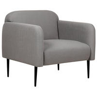 SESSEL Leinen grau/schwarz Stouby - Schwarz/Grau, Textil (83/77/74cm) - Beliani