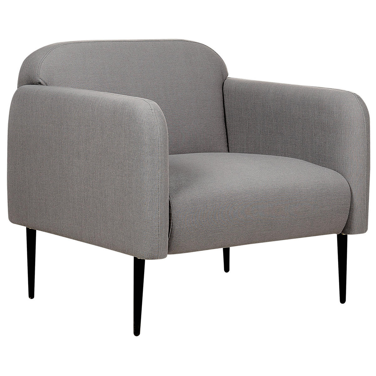 SESSEL Leinen grau/schwarz Stouby - Schwarz/Grau, Textil (83/77/74cm) - Beliani