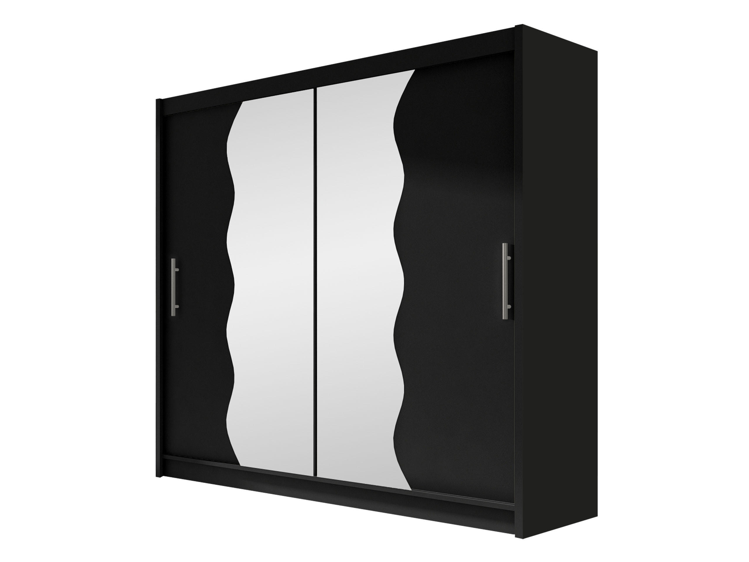 KLEIDERSCHRANK London X - Silberfarben/Schwarz, Holzwerkstoff/Kunststoff (180/215/58cm) - MIRJAN24