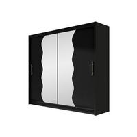 KLEIDERSCHRANK London X - Silberfarben/Schwarz, Holzwerkstoff/Kunststoff (180/215/58cm) - MIRJAN24
