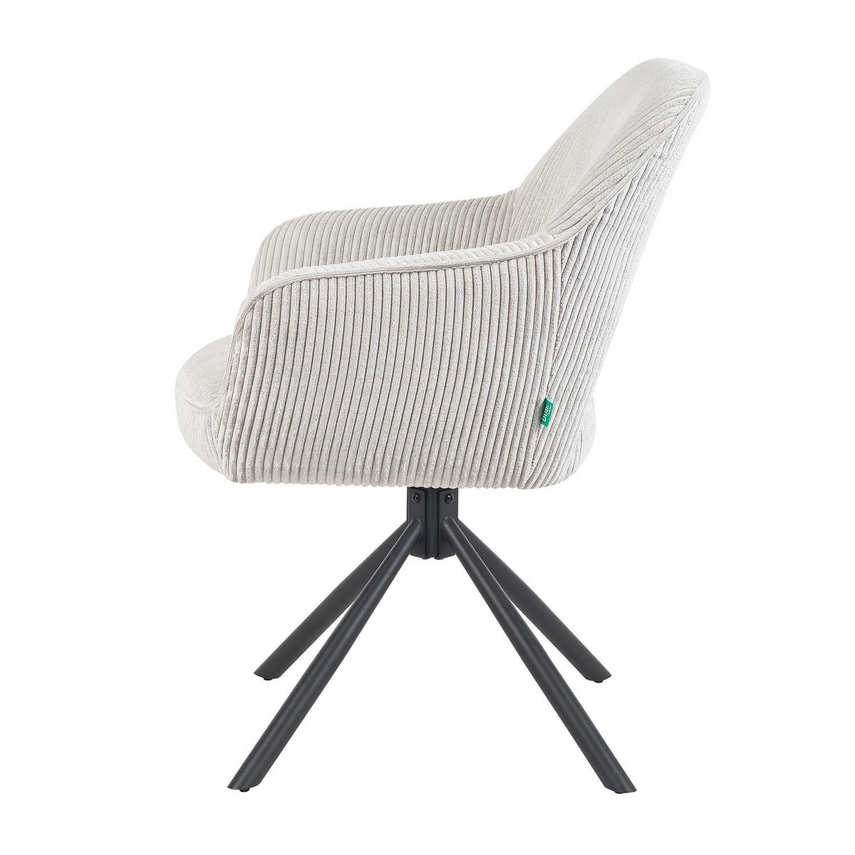 DREHSTUHL Mika-Ben - Hellgrau/Schwarz, Textil/Metall (60/87/65cm) - DUBI Möbel
