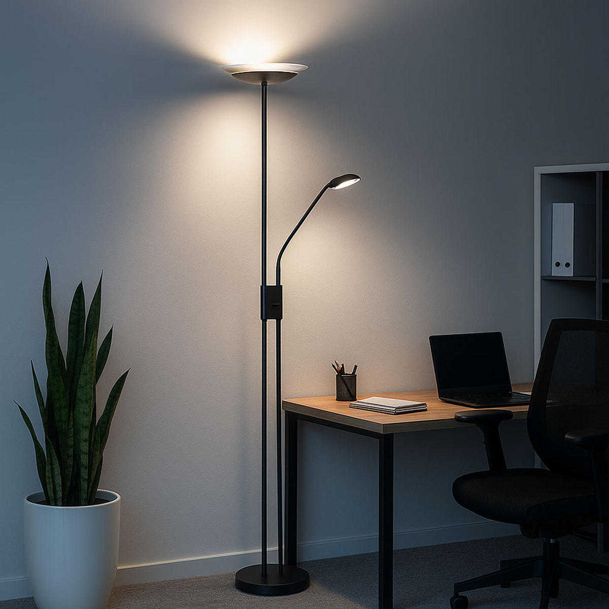 LED STEHLEUCHTE Metall Grau Rauchoptik - Grau, Glas (57/57/178.5cm) - Globo Lighting