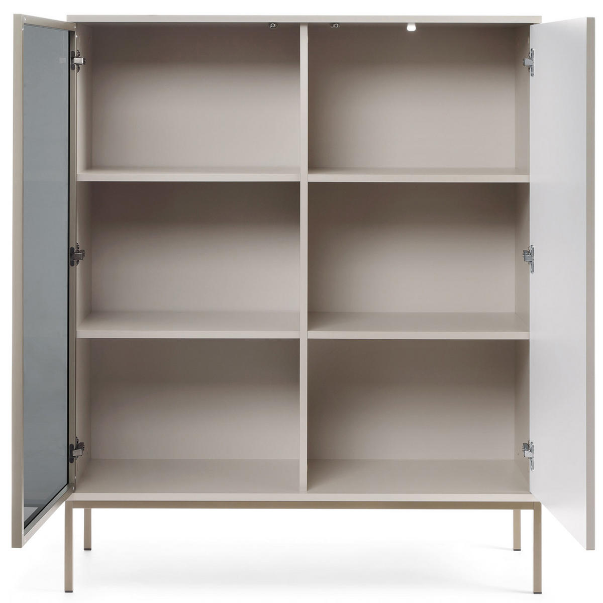 VITRINENSCHRÄNK FONTE, Cremefarbig - Creme, Holzwerkstoff (104/126/39cm) - KONSIMO®