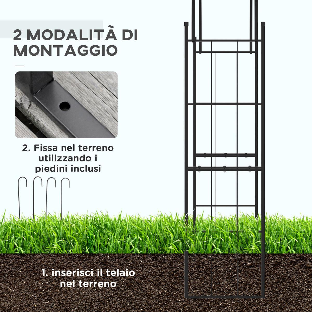 GARTENBOGEN,SCHWARZES Metall 157x40x223cm - Schwarz, Metall (47/13/85cm) - Vallsero