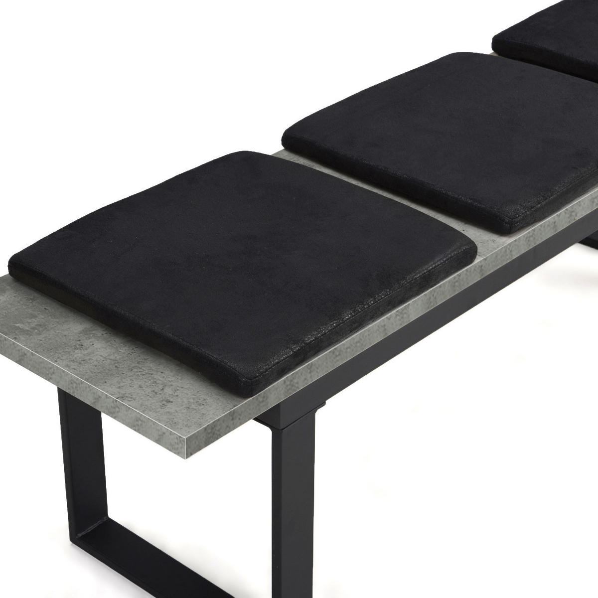 SITZBANK LEA Beton, 160/40/45 cm - Anthrazit/Schwarz, Holzwerkstoff/Metall (160/45/40cm) - B&D Home