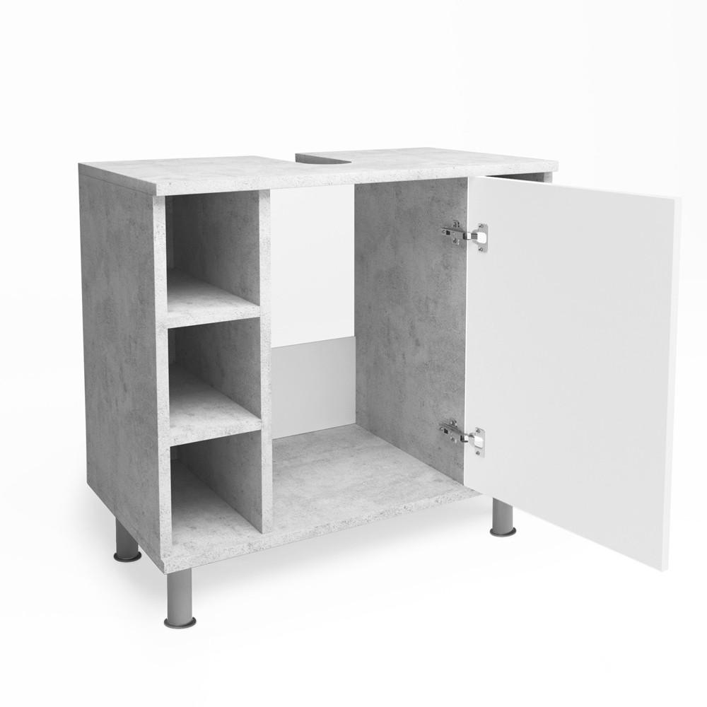 WASCHBECKENUNTERSCHRANK Fynn Beton 60 x 54 cm - Schieferfarben, Holzwerkstoff (60/54/32cm) - Vicco