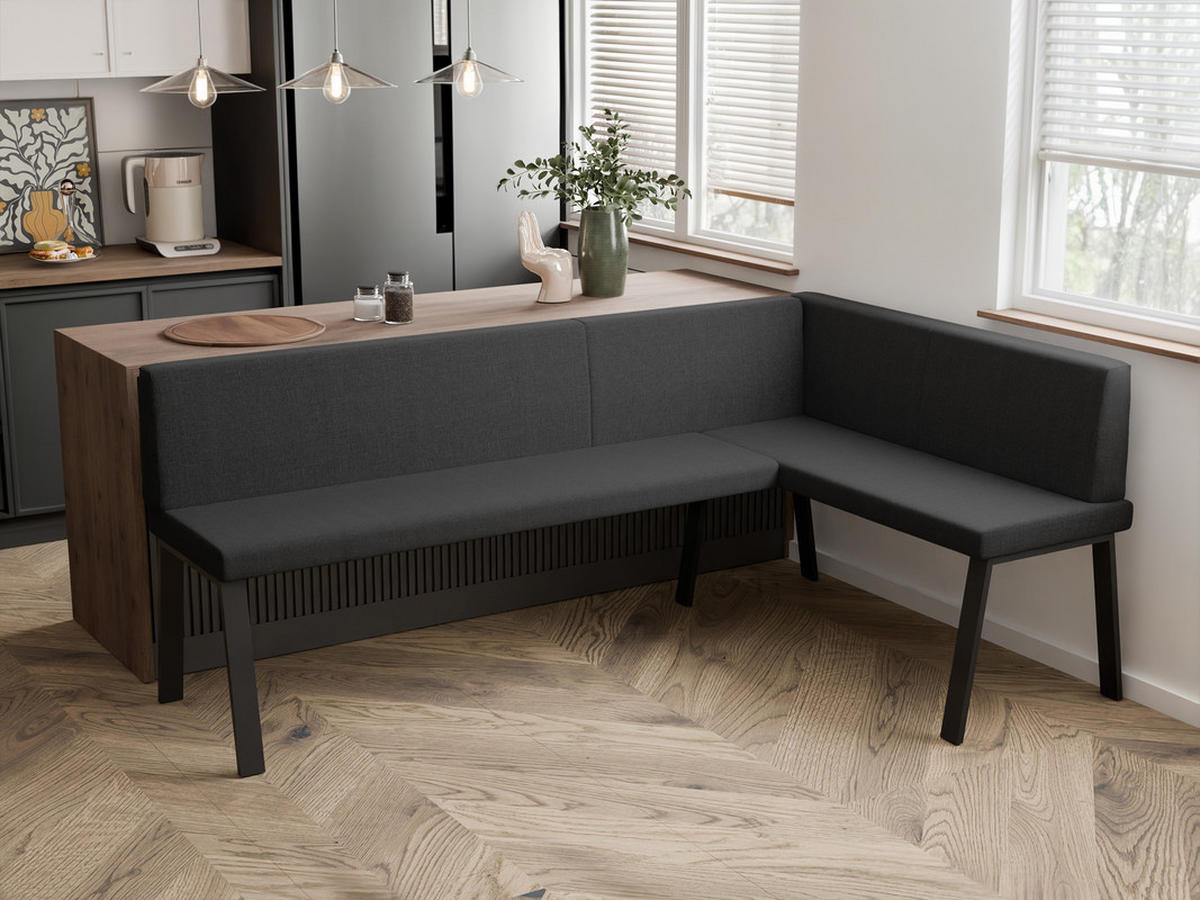 ECKBANK rechts MONO Y Webstoff glatt, 128/168 cm Anthrazit - Anthrazit, Textil/Metall (128/168cm) - Idohome