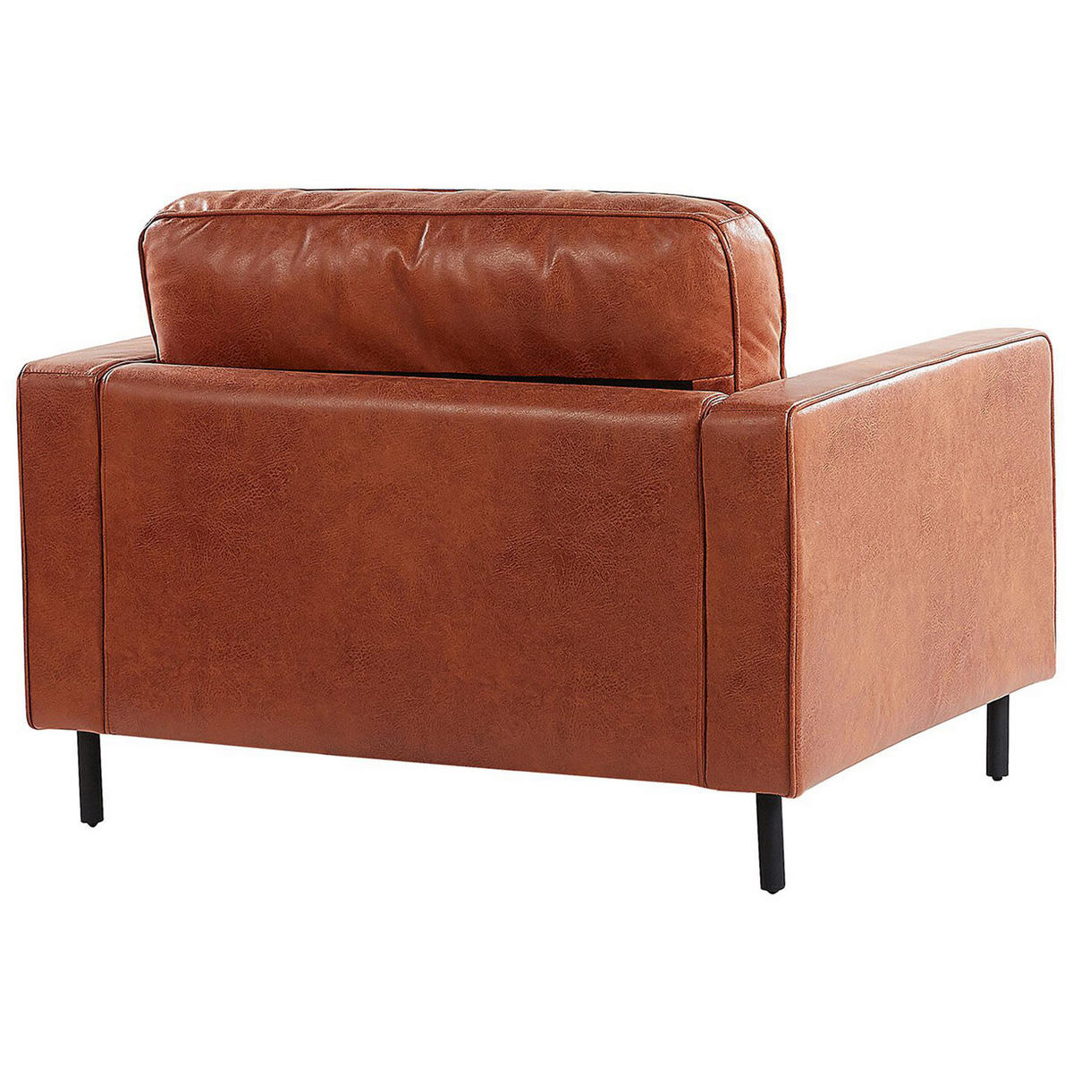 SESSEL Lederoptik goldbraun/schwarz Savalen - Schwarz/Braun, Kunststoff (117/87/91cm) - Beliani