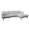 ECKSOFA QUENYA Hellgrau Velvet - Hellgrau/Schwarz, Textil (294/184cm) - KAWOLA