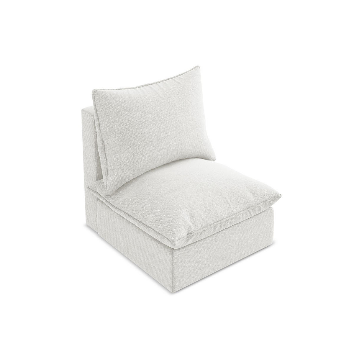 SOFAELEMENT Bouclé Stoff Weiß - Schwarz/Weiß, Holzwerkstoff/Kunststoff (75/77/90cm) - LaMiaSofa