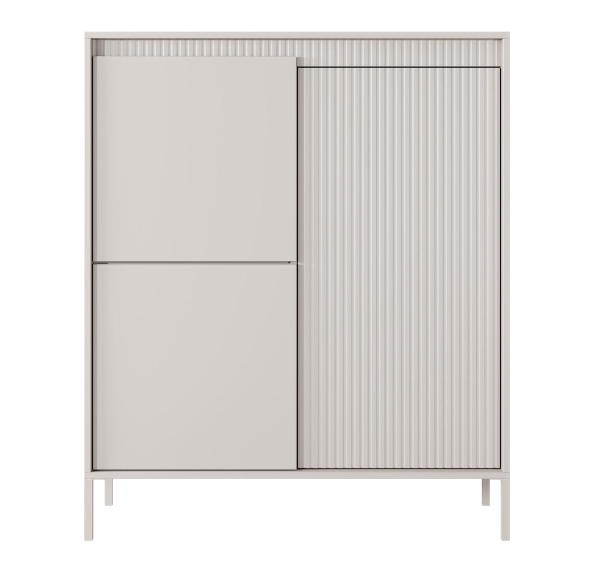 HIGHBOARD Falsetto Beige 104 cm - Beige, Holzwerkstoff/Metall (104/103.5/39.5cm) - Selsey