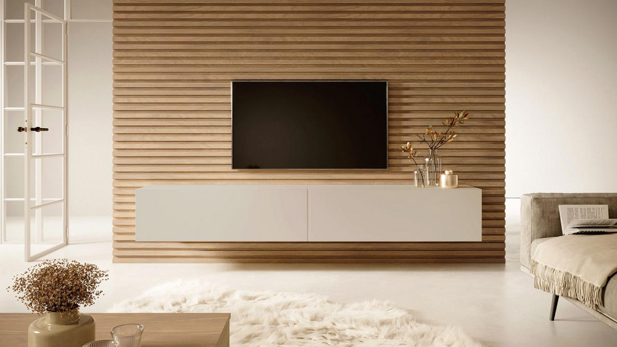 TV-HÄNGEBOARD Bisira Graubeige 200 cm - Greige, Holzwerkstoff (200/30/31.6cm) - Selsey