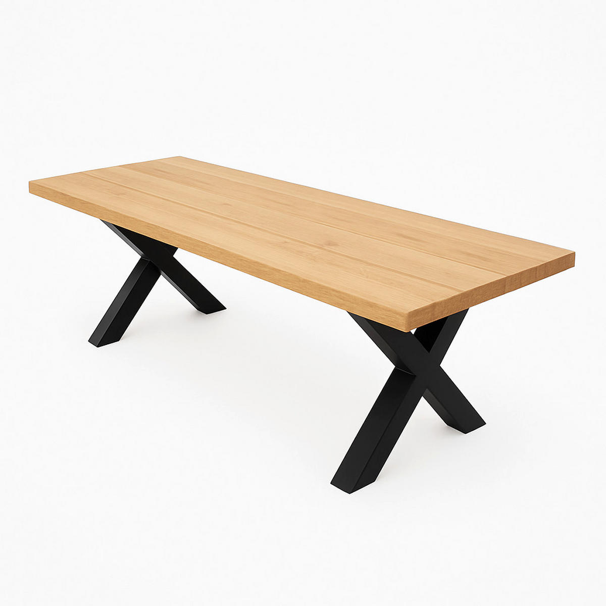 ESSTISCH Sophisticated Oak - Natur - 120/100/76 cm - Schwarz/Naturfarben, Holz/Metall (120/100/76cm) - TRL Handmade Furniture