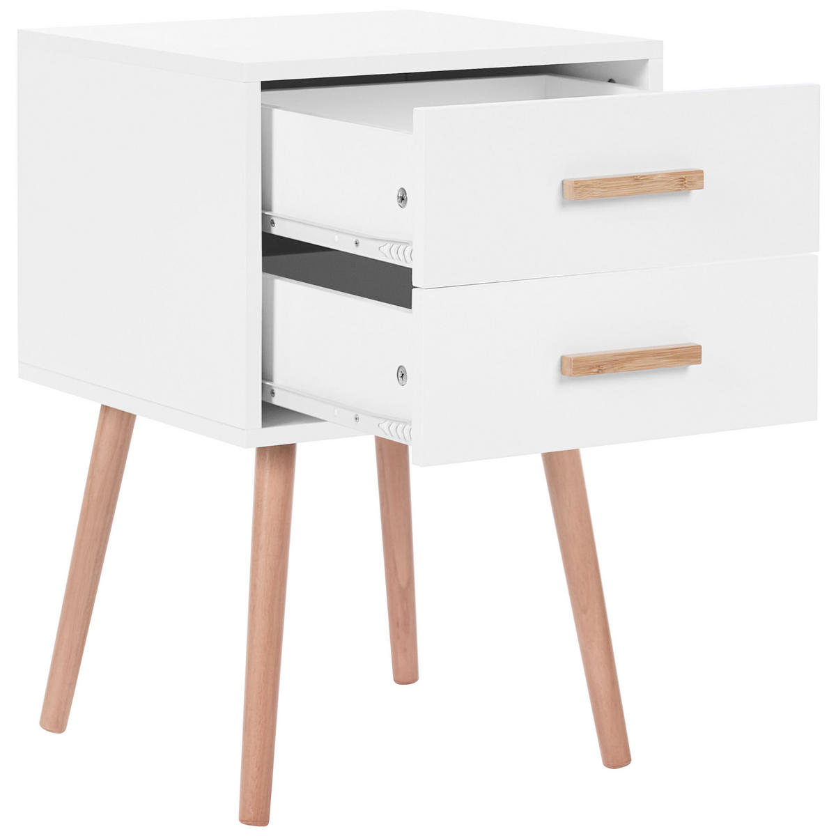 NOČNÍ STOLEK sada 2 ks Bílý - bílá, kompozitní dřevo (40/40/62cm) - Beliani
