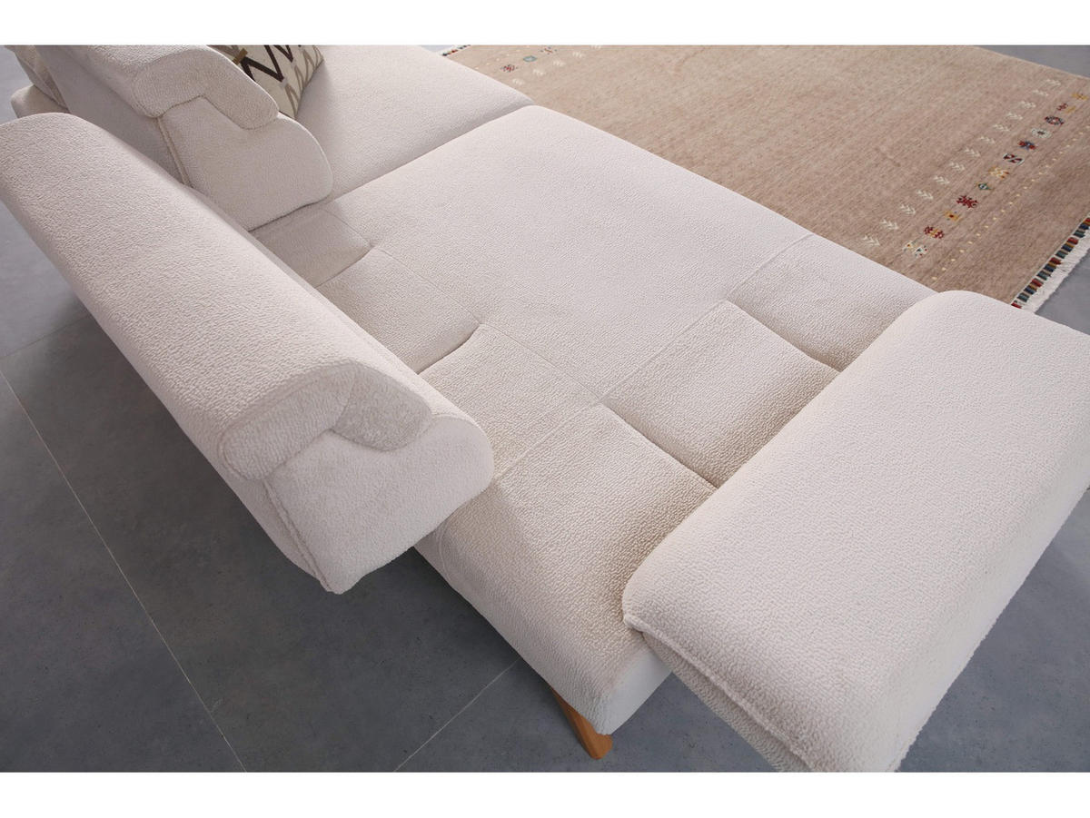 2-SITZER Sofa GRANDE, Beige - Beige, Holz/Textil (185/85/103cm)