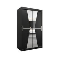 SCHWEBETÜRENSCHRANK 200/120/62 2-türig - Silberfarben/Schwarz, Holz/Kunststoff (120/200/62cm) - MÖBEL KRYSPOL