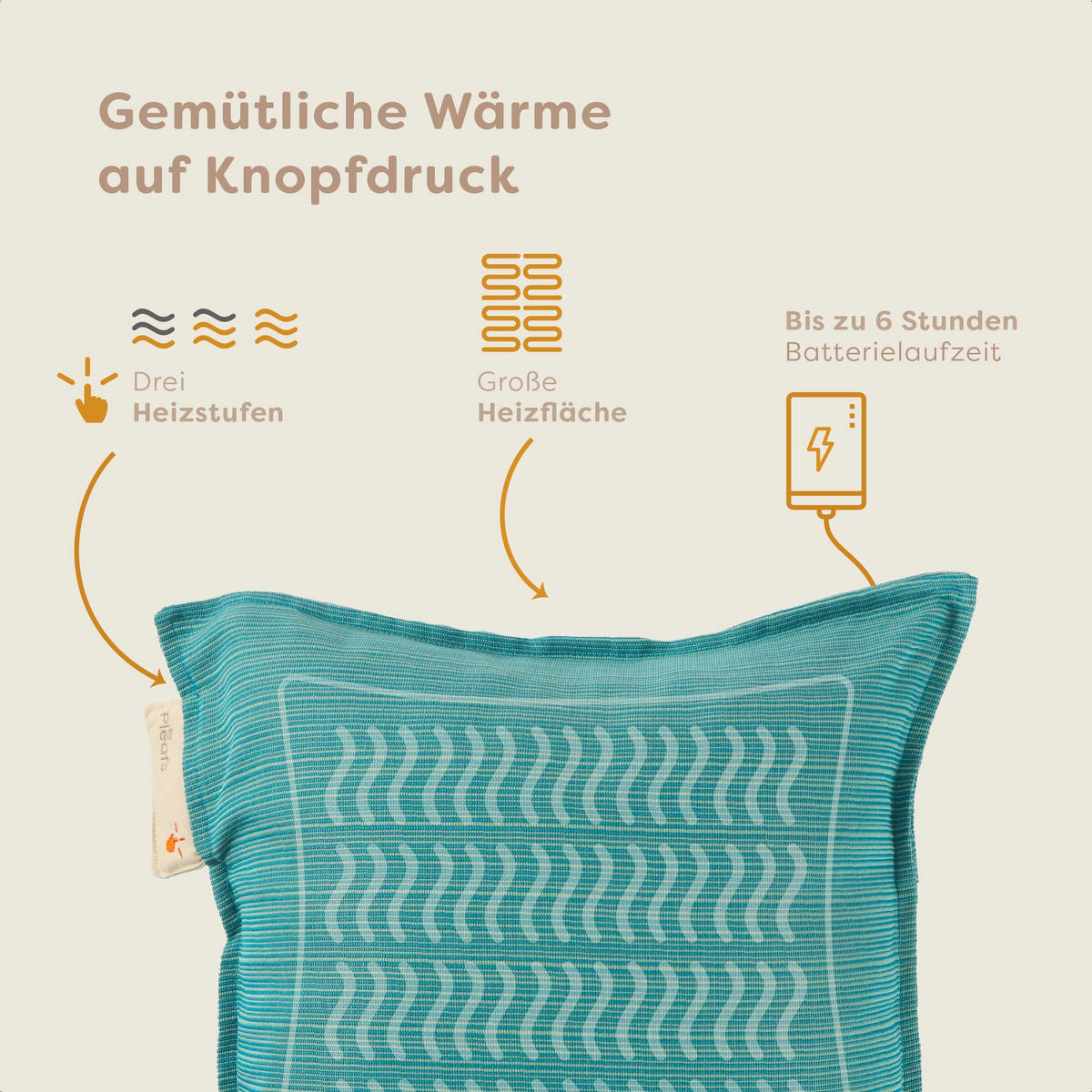 HEIZKISSEN Outdoor 45x45cm Acapulco - Pastellgrün, Textil (45/45cm) - Pleafs