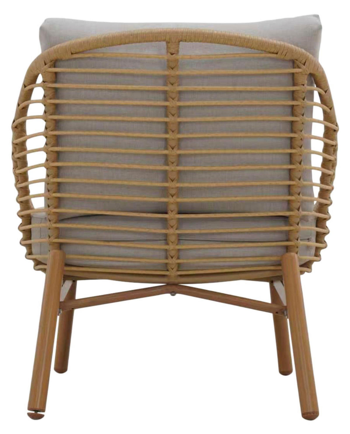 LOUNGE-SET, Frederikke, Natur, Metall / Rattan / Polyester, 165 x 83 x 84 cm - Naturfarben, Metall - ebuy24