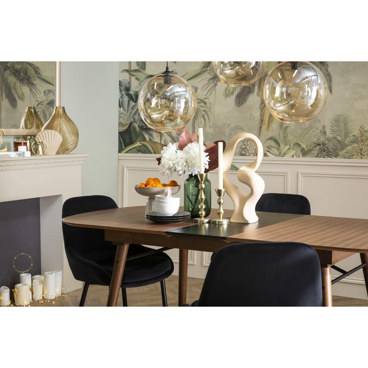 ESSTISCH Ausziehbar Nussbaumholz L150-180 SHELDON - Walnussfarben, Holz (150/90/75cm) - Miliboo