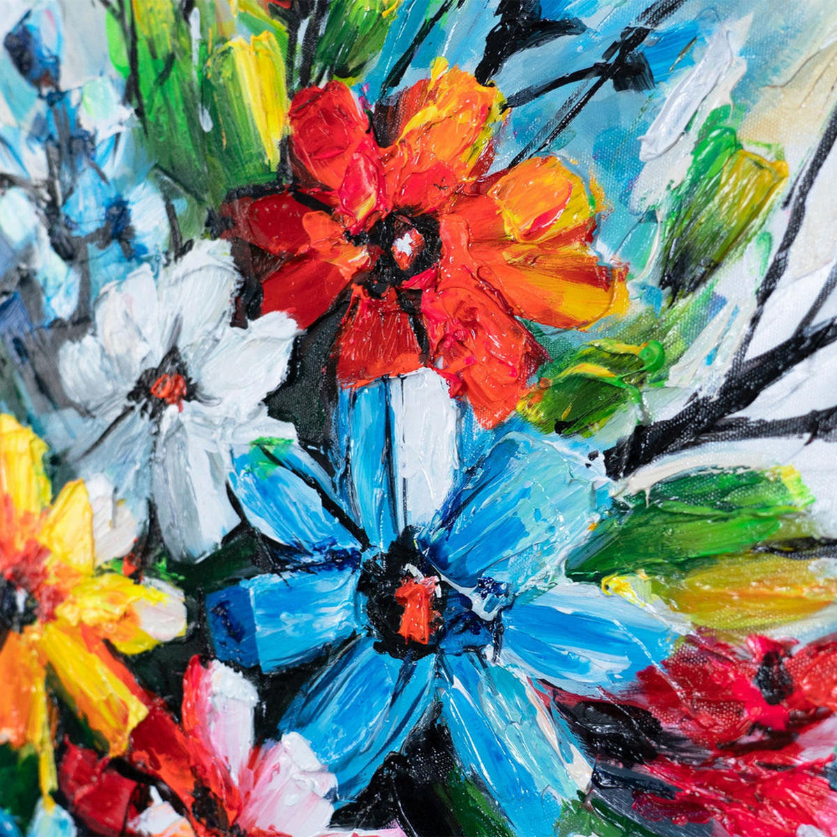 GEMÄLDE Heller Strauß auf Keilrahmen 115x50 cm - Multicolor, Holz (115/50cm) - YS-art gallery