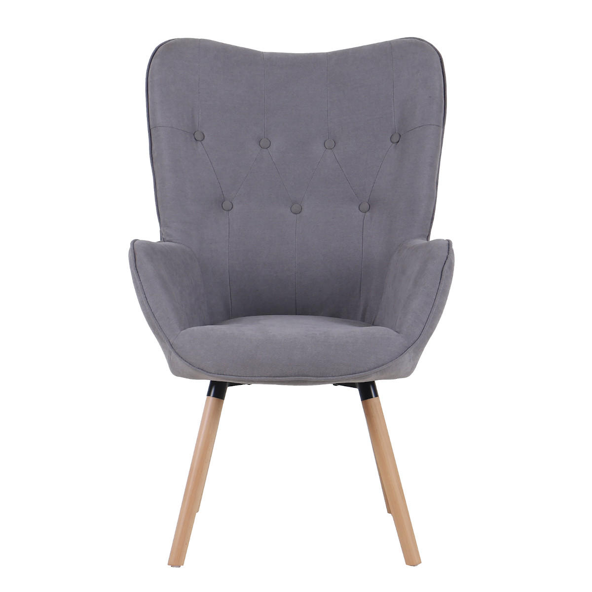 OHRENSESSEL CLEO Stoffbezug Hellgrau - Hellgrau/Grau, Textil (61/107/70cm) - SVITA