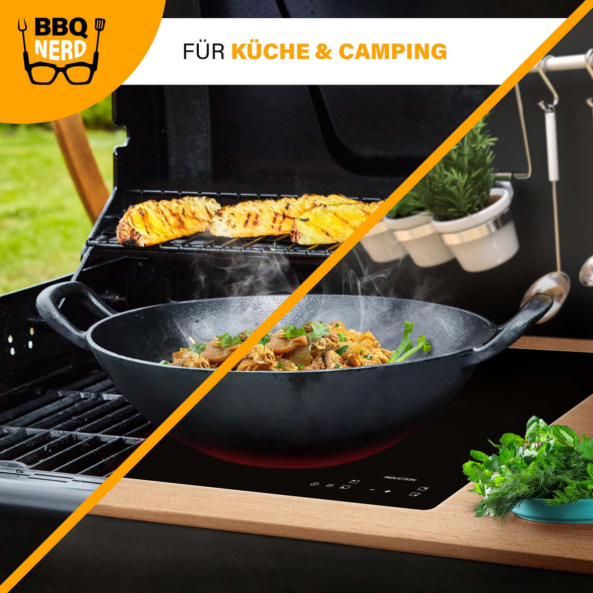 WOK Gusseisen Ø33,5cm WOKpfanne asiaische Gusspfanne - Schwarz, Metall (34/12/34cm) - BBQ Nerd