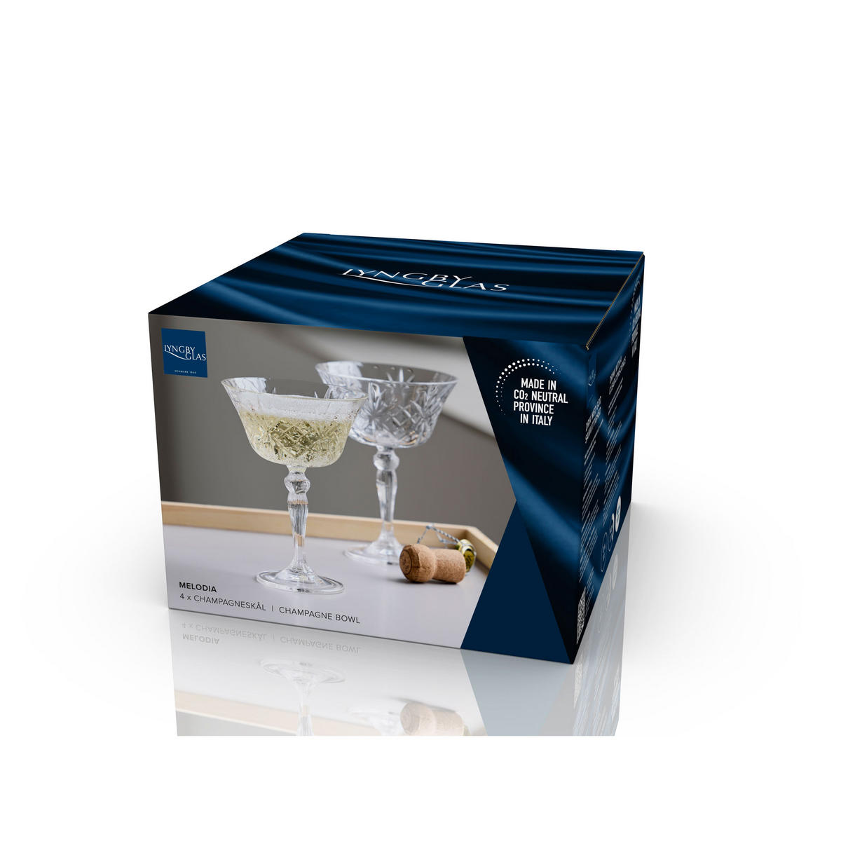 CHAMPAGNERSCHALE Melodia 4er Set, Kristallglas, Transparent, 260 ml - Transparent, Glas (0.26L) - Lyngby Glas