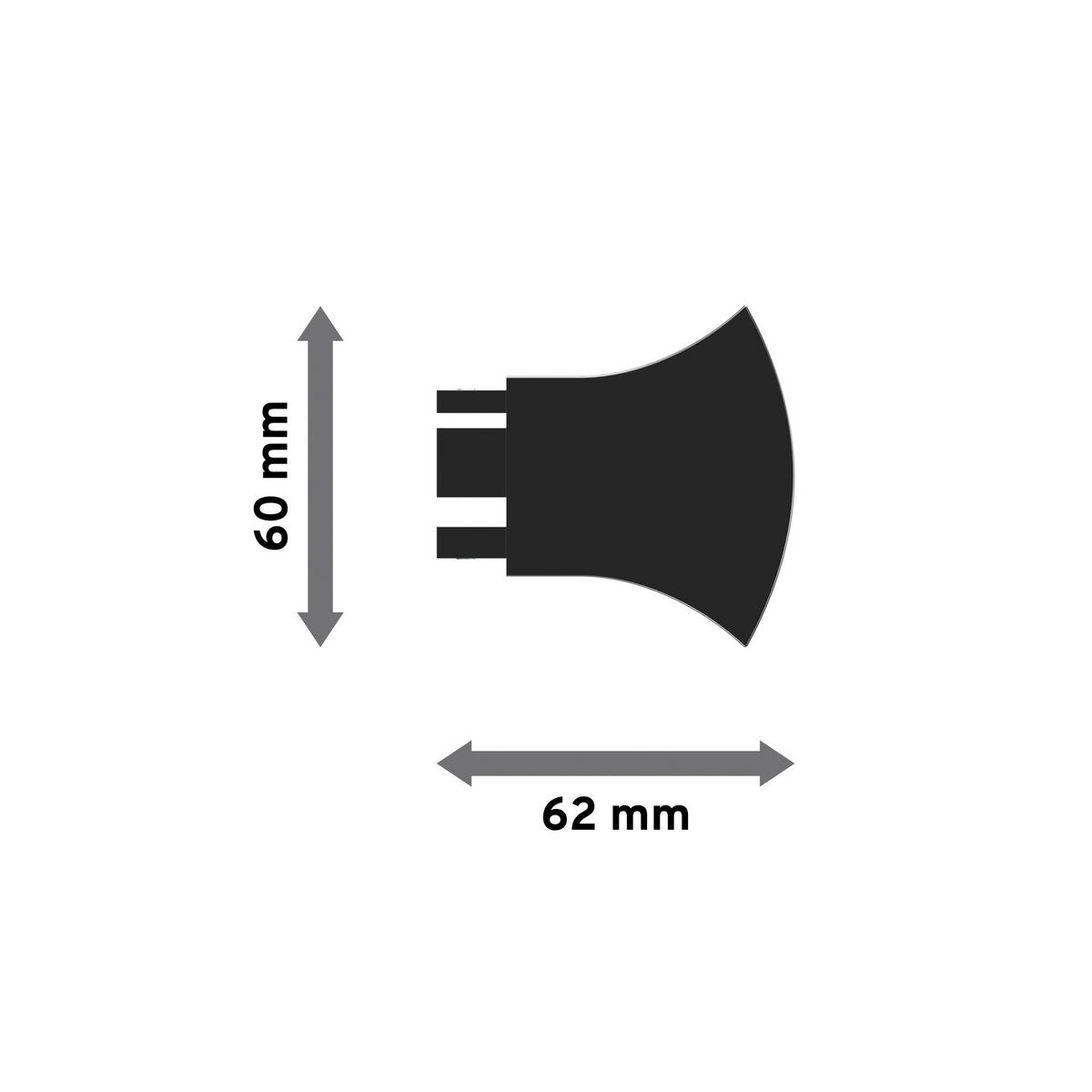 ENDSTÜCKE FÜR GARDINENSTANGEN 14x35 mm, Conex Chrom, Packung 2 Stück - Chromfarben, Metall (6.2/6/6cm) - INTERDECO