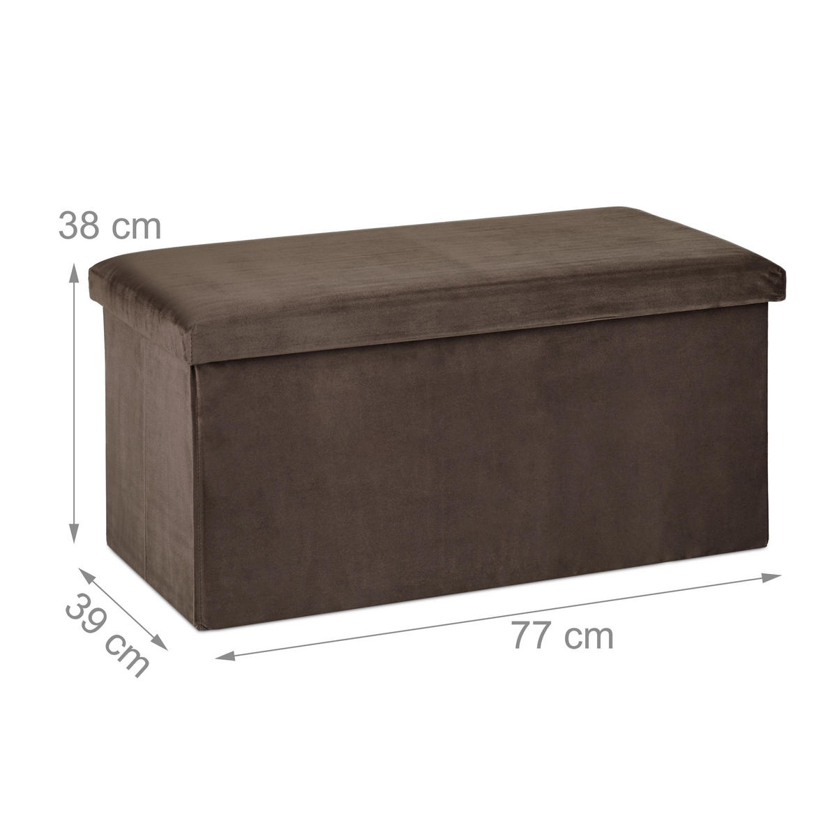 SITZBANK - Braun, Holzwerkstoff/Textil (77/38/39cm) - Relaxdays