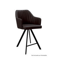 THEKENSTUHL drehbar (4er-Set) Diannne 58x98x60 Schwarz/Espresso - Dunkelbraun/Schwarz, Kunststoff (60/98/58cm) - 58aufmkessel