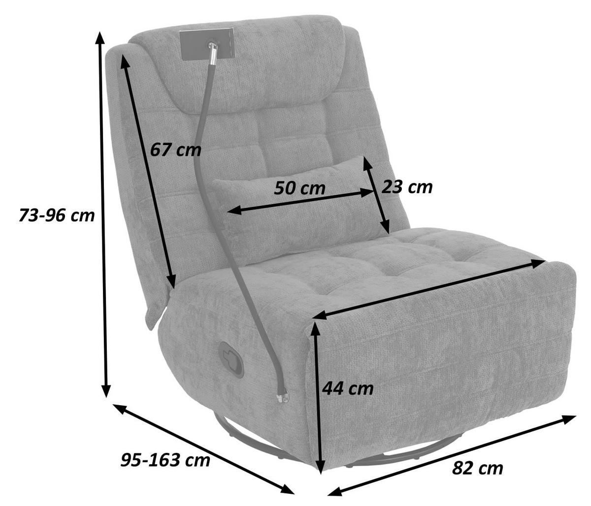 RELAXSESSEL Blau - Blau, Textil (82/96/163cm) - MCW