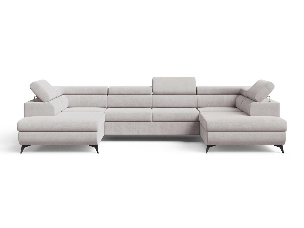 ECKSOFA Argon U Grau - Schwarz/Grau, Holz/Textil (322/190cm) - Graingold