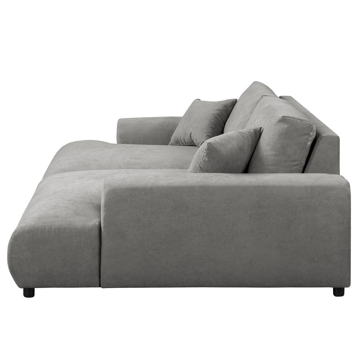 BIGSOFA - Schwarz/Grau, Kunststoff/Textil (237/79/144cm) - home24