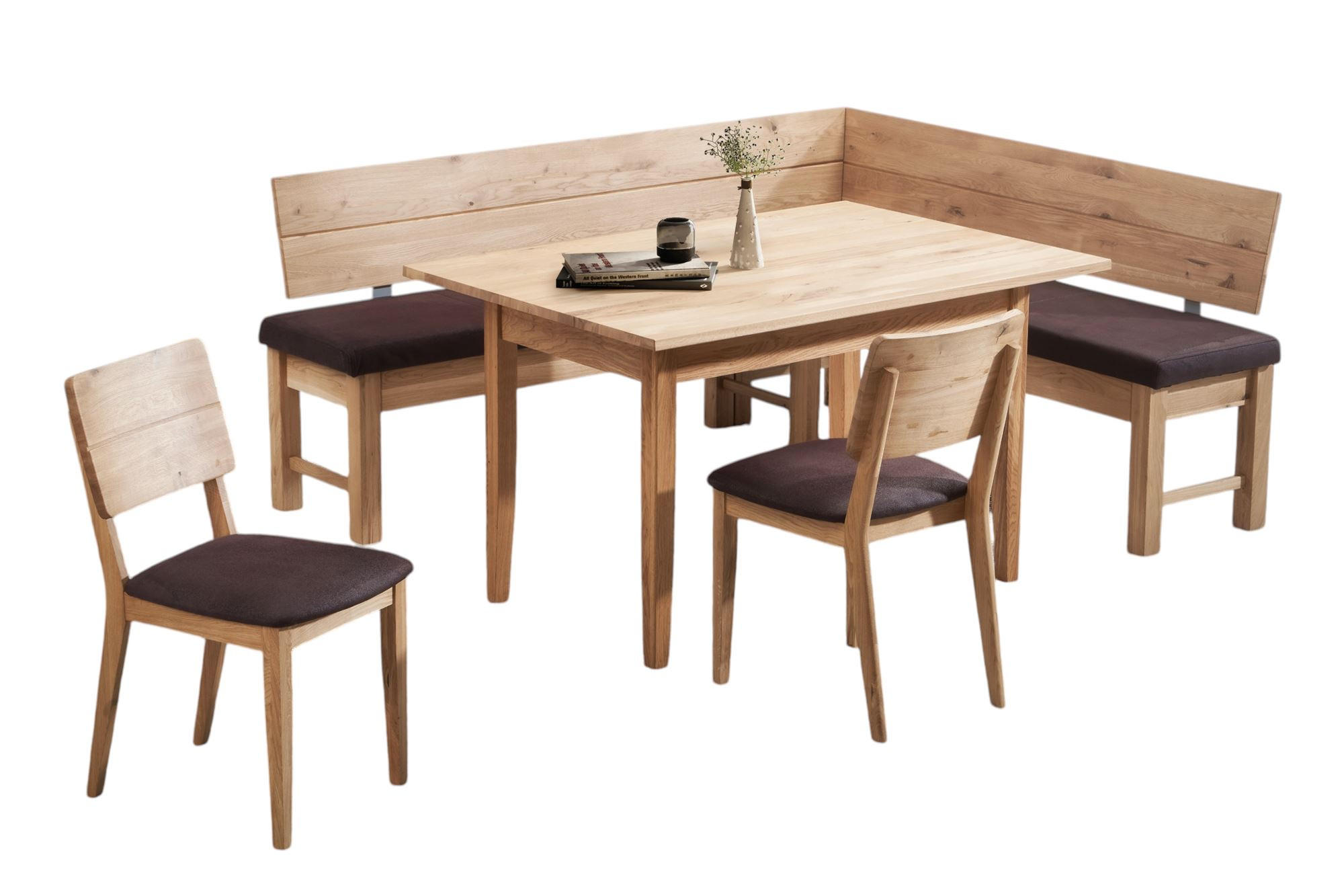 ECKBANKGRUPPE Modern Dyan 3 für 7 Personen Massivholz Wildeiche/Braun - Wildeiche/Braun, Holz (192/85/167cm) - 58aufmkessel