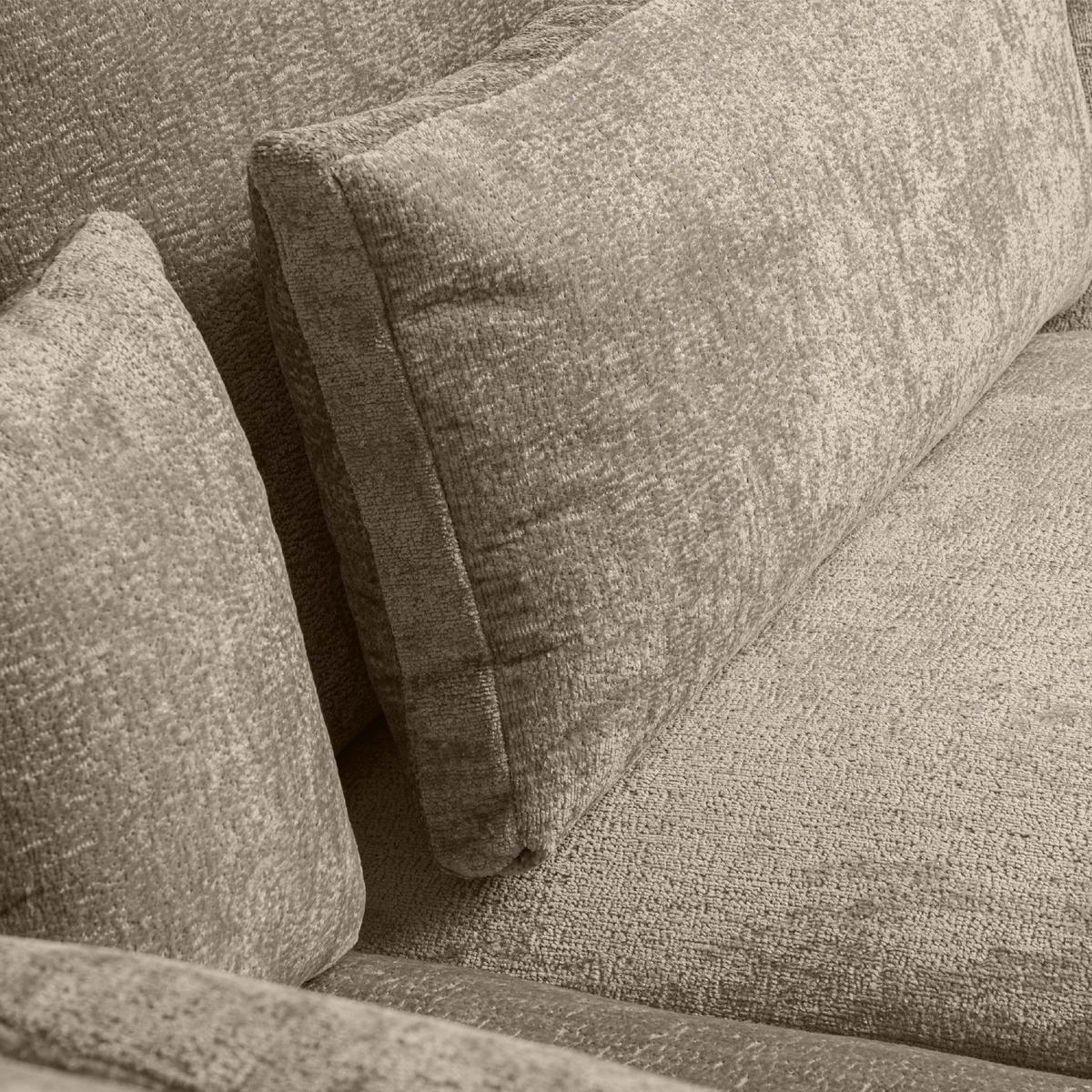 ECKSOFA LINKS BRENTIS Chenille-Stoff, Beige - Beige, Textil (314/224cm) - KONSIMO®