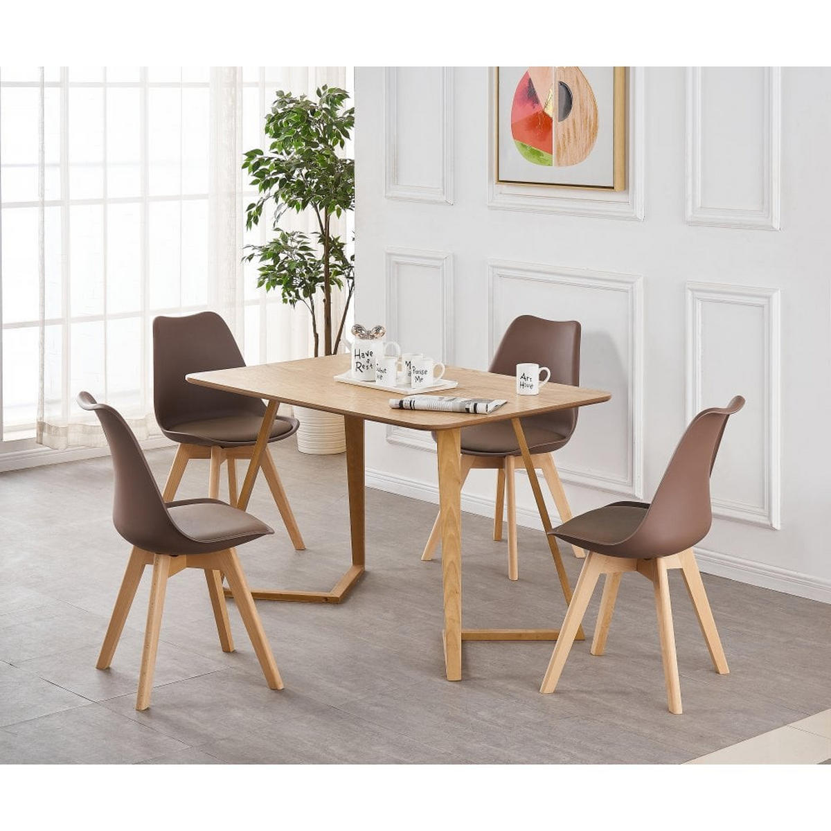 ESSZIMMERSTUHL Kunststoff 4-teilig Braun - Braun, Kunststoff (48/83/44cm) - Life Interiors