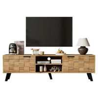 TV-SCHRANK in Holzoptik mit Türen und offenen Fächern 160.5/35.5/45 cm - Eichefarben, Holzwerkstoff (160.5/45/35.5cm) - Redom
