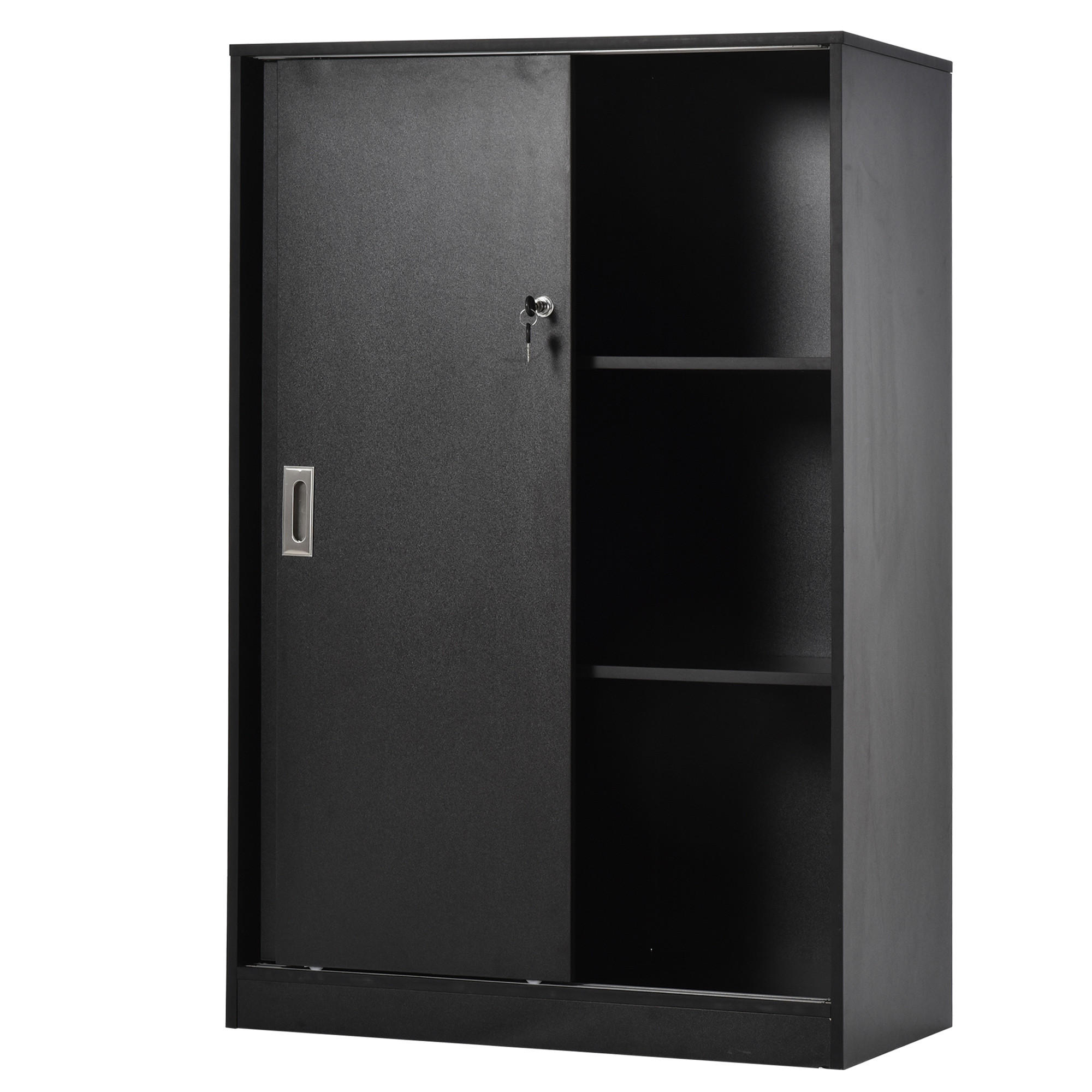 ComfortXL Aktenschrank Schwarz 40x120x80 cm