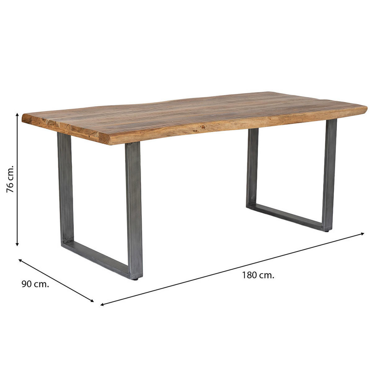 ESSTISCH aus Holz 180x90x76 cm - Braun, Holz (90/180/76cm) - Wanderlust