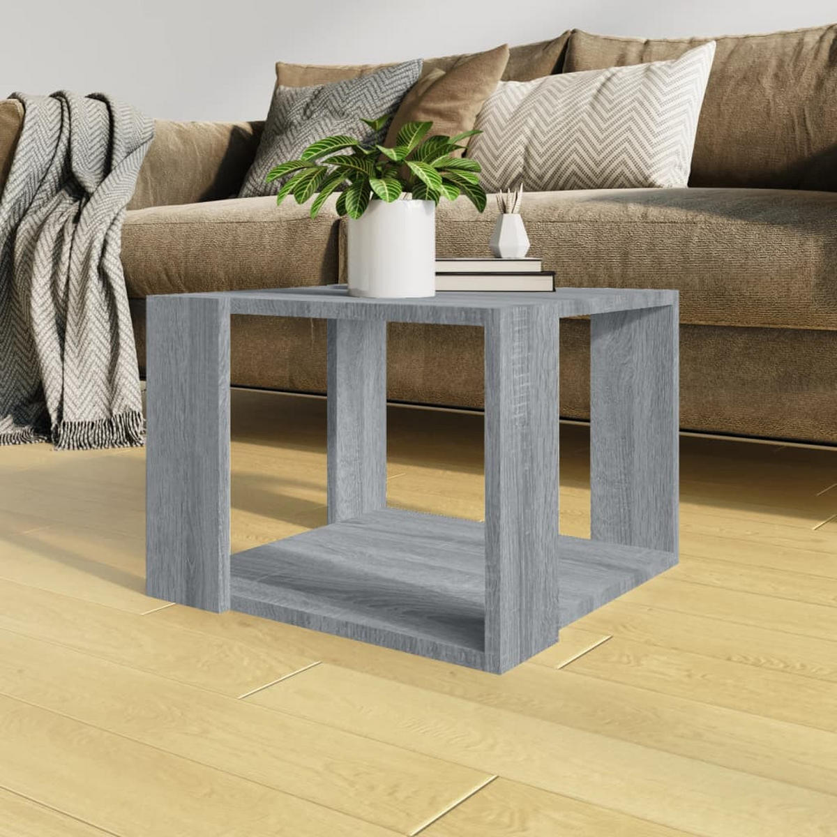 COUCHTISCH Grau Sonoma 40x40x30 cm Holzwerkstoff - Silbereichenfarben, Holzwerkstoff (40/40/30cm) - furnicato
