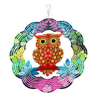 WINDSPIEL Eule 30 cm Edelstahl Gelb - Multicolor, Metall (30/30/30cm)
