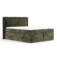 BOXSPRINGBETT Rosabel Olivenfarbe 160/200 cm mit Matratze und Topper - Schwarz/Olivgrün, Holz/Holzwerkstoff (160/200cm) - Maison de Reve